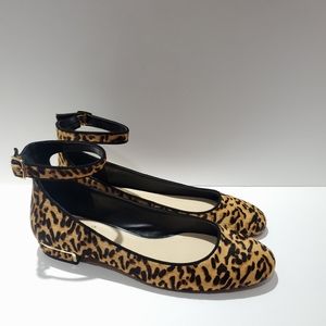 New Vince Camuto Leopard Calf Hair Flat Sz 8.5